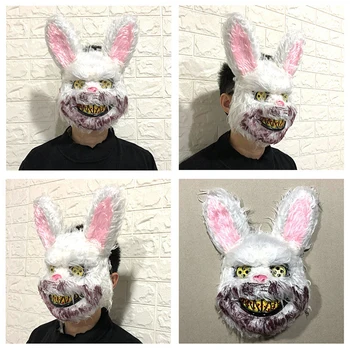

2019 Funny Adult Party Halloween Mask Rabbit Teddy Bear Cosplay Half Face Horrible Scary Masks Masquerade Party Decor Halloween