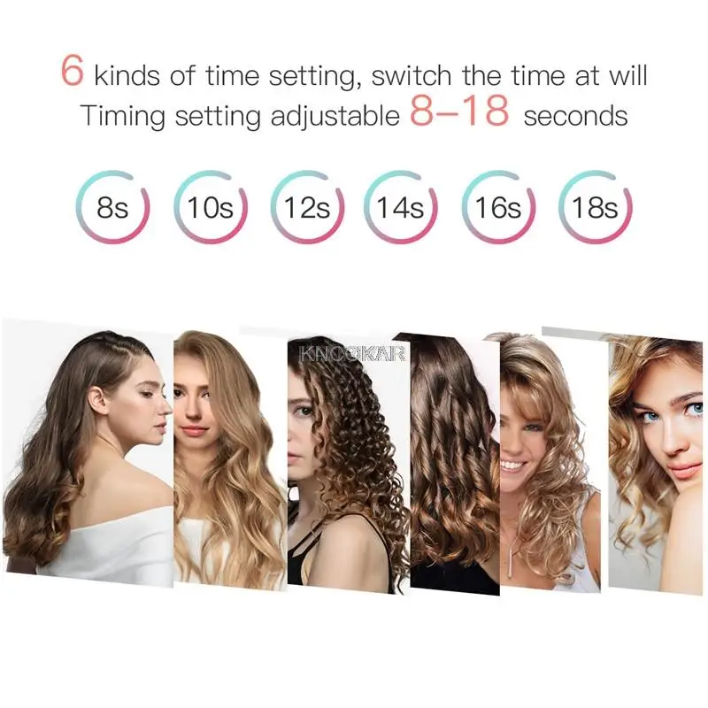 Curler de Cabelo Automático sem Fio Curler para Ondas Ferro Curling Recarregável Cachos Display Lcd Cerâmica Encaracolado Usb ar 33 Curler de cabelo automático sem fio ferro