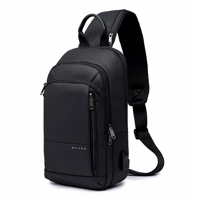 

2019 New Men's Business Chest Bag Fashion Oxford Waterproof USB Charging Crossbody Bag Casual Travel Male Shoulder Messenger Bag