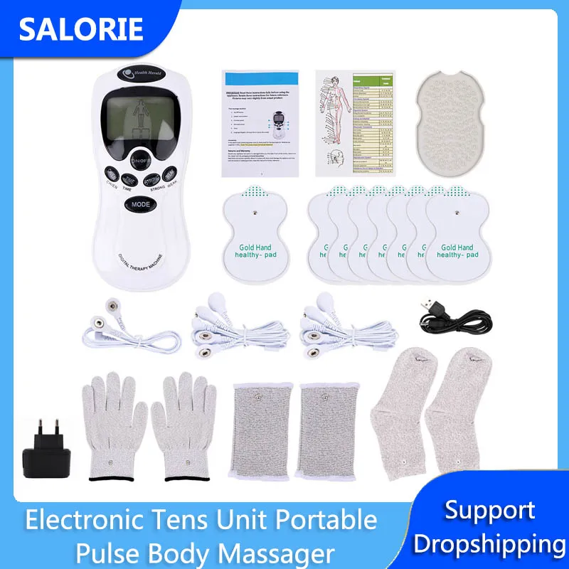 Portable Tens Ems Machine Electric Neck and Shoulder Massager Massage Tool Therapy Machine Fitness Muscle Stimulator Health Care