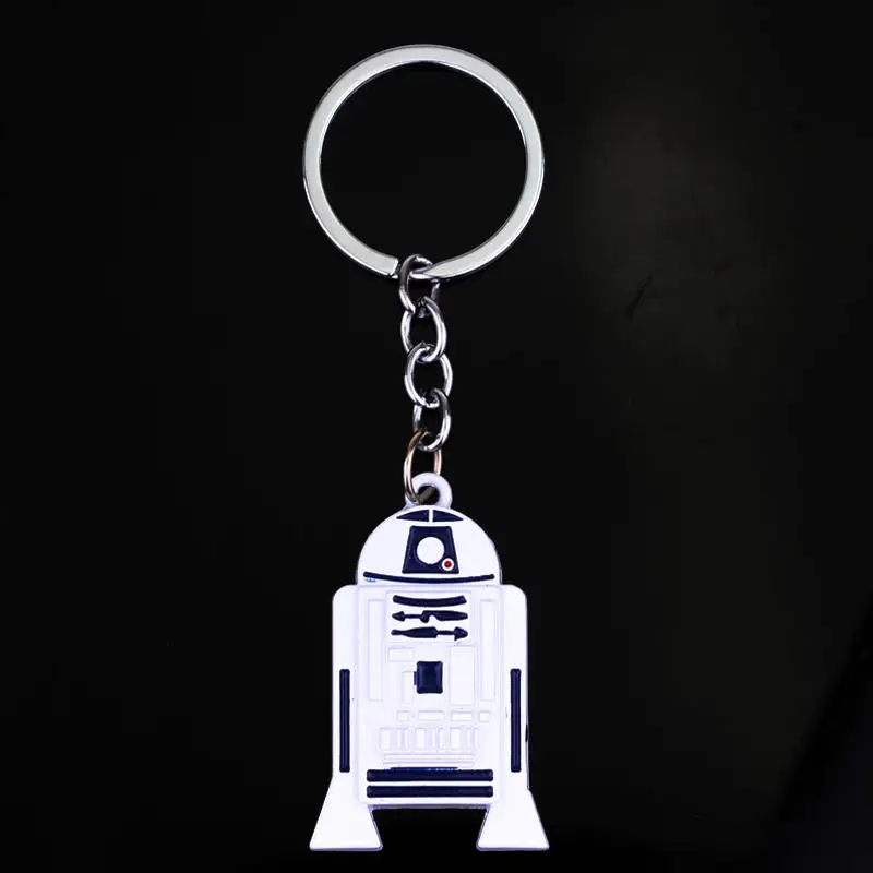 Металлический брелок для ключей Звездные войны The Force Awakens Robot R2-D2 - Цвет: K327-white