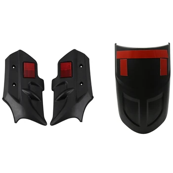 

3 Pcs Motorcycle Accessories: 1 Pcs Front Extender Hugger Mudguard & 1 Pair Front Shockproof ABS Cover Shock Absorbers