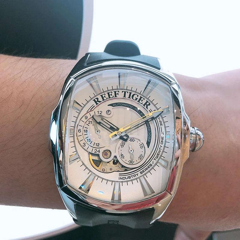 Новое поступление 2021 роскошные спортивные мужские часы Reef Tiger/RT со стальным белым