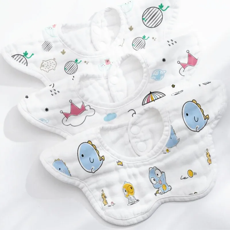 3 шт./лот, плотные детские слюнявчики, вращение на 360 °, 8 слоев, марля, Детская бандана, отрывистая ткань, мягкие Слюнявчики для новорожденных, детские вещи