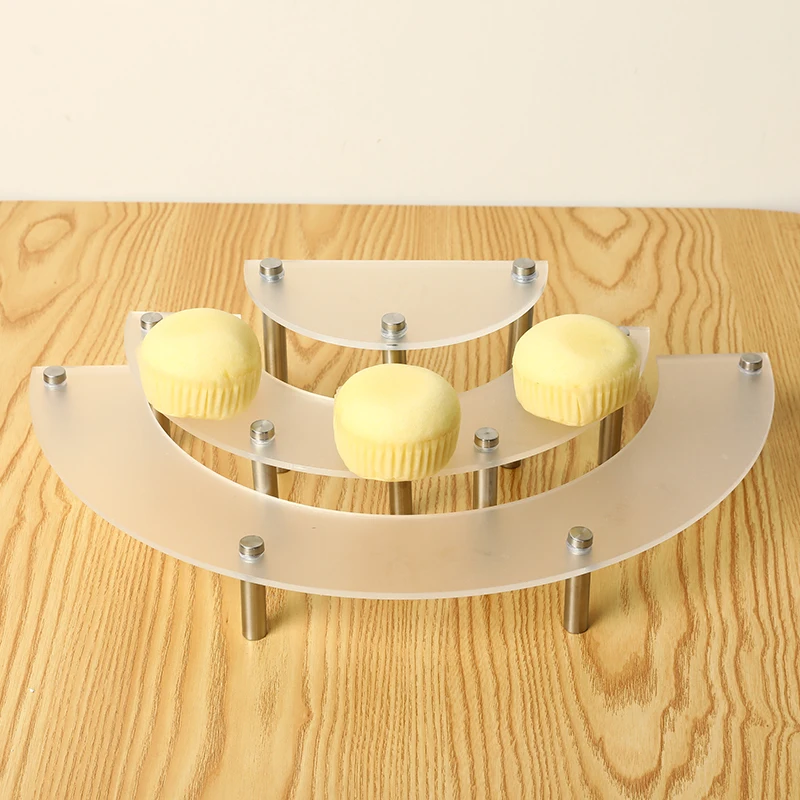 Durable 3 Tiers Clear Round Cup Cake Stand Acrylic Cupcake Stand Serving Platter Wedding Birthday Party Cake Dessert Display