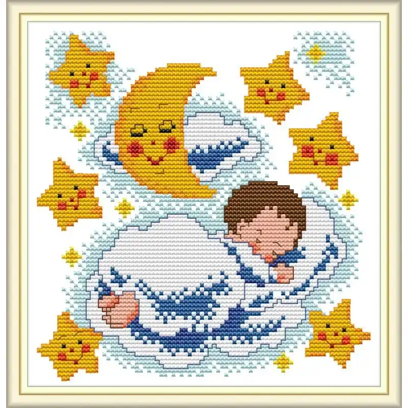 Joy Sunday Pat De Point De Croix Toile Imprimee A La Main Pour Bebe Kits De Broderie D Aiguilles Fait A La Main Decoration De Maison Cadeau Aliexpress