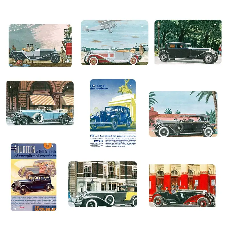 Старинные оловянные металлические дощечки знаки автомобиля на стену для дома и