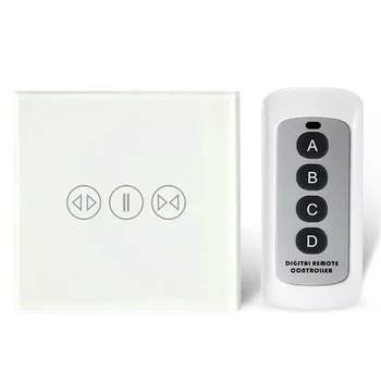 

AOYAN EU Type Wireless Smart Curtain Wall Switch ,Crystal Glass Panel RF Switch,AC110-240V,with Remote Controller, Light Switch