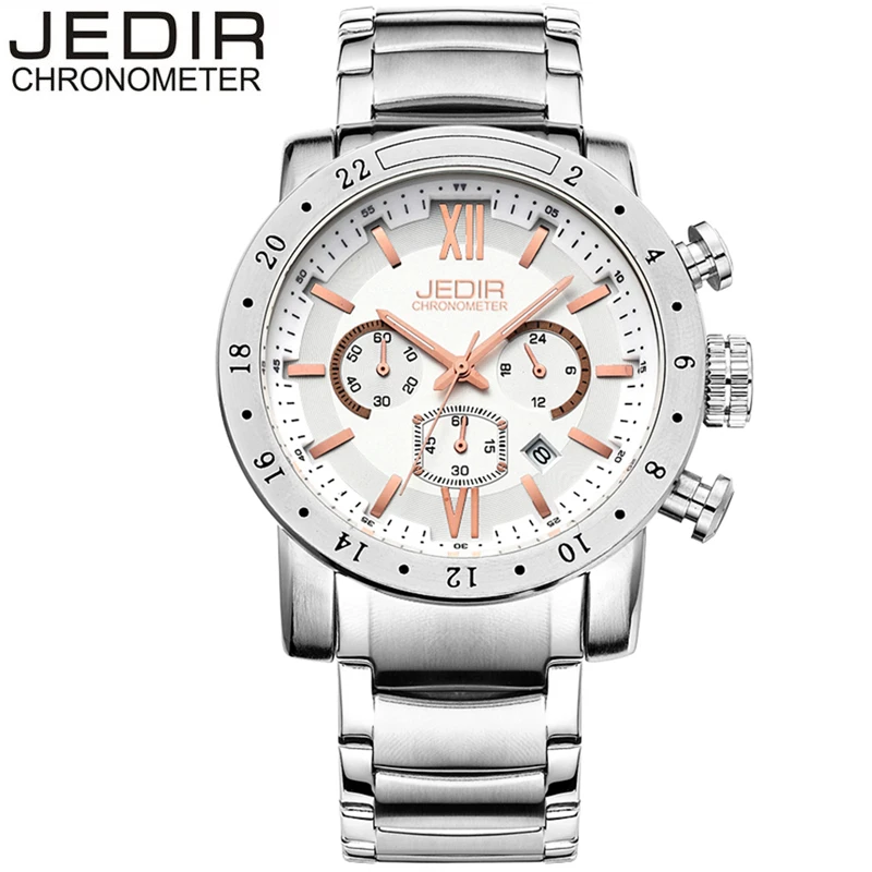 

Brand Luxury Quartz Watches JEDIR Fashion Chronograph Auto Date Wristwatches Business Casual Male Clock Relogio Masculino 3008