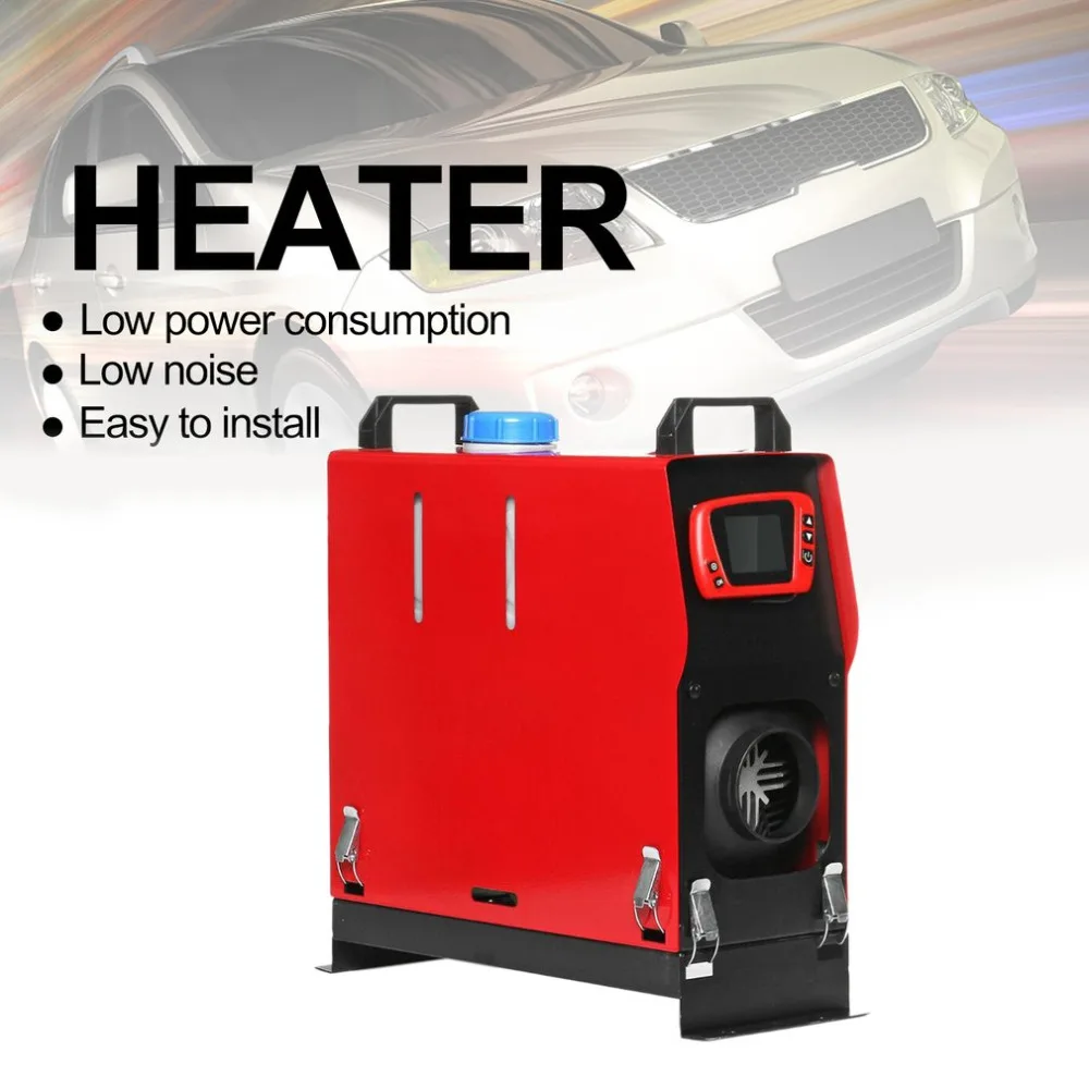 Новая распродажа моделей 12V Красный одной машине 5KW Нагреватель черный ЖК-дисплей с пультом дистанционного управления Управление