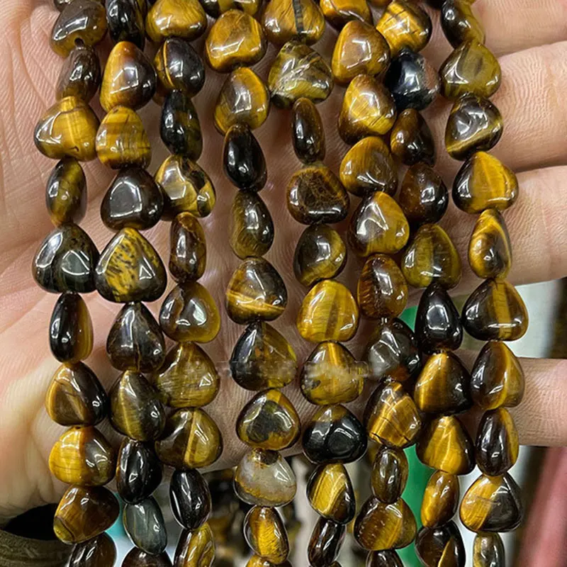 Natural 10mm Heart Loose Spacer Beads For Jewelry Making 15