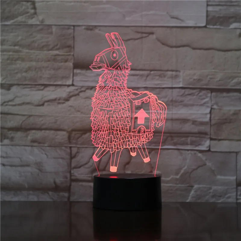 Новинка, 3D лампа Альпака лама, ночник, лампа настроения, 7 цветов, изменение света, база для подарков на день рождения, игрушки, детские настольные ночные светильники 1906
