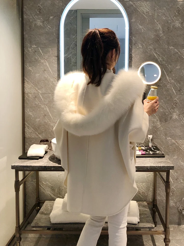 Autumn Winter New Ladies Real Wool Coat with