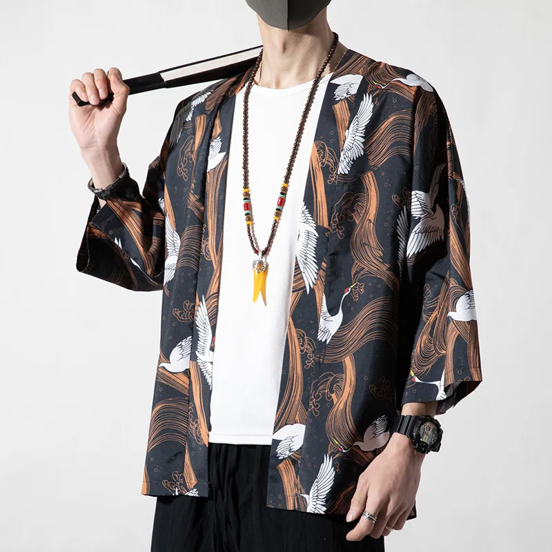 Japanese Kimono Japanese Kimono Cardigan Japanese Kimono Shirt Traditional Print Cardigan Couple Kimonos Japanese Kimono