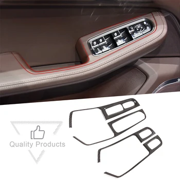 

For Porsche MACAN 2014-2020 carbon fiber interior accessories car door and window lift switch decorative frame cover trim