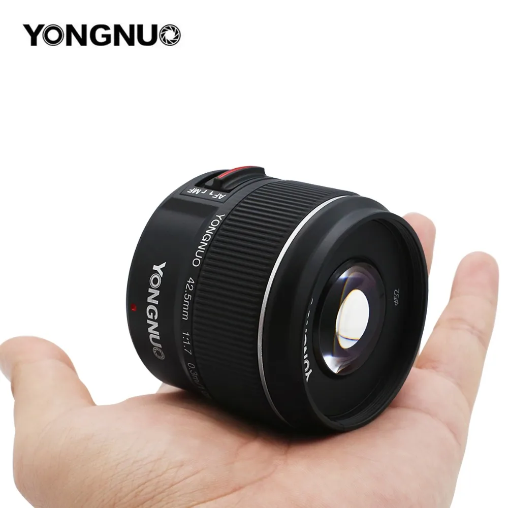 Yongnuo YN42.5mm F1.7 макро 4/3 интерфейс системы большая апертура AF/MF Автофокус стандартный объектив с фиксированным фокусом легко размытый фон