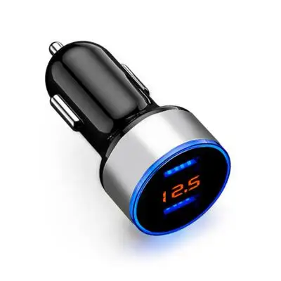 3.1A двойной USB светодиодный дисплей мобильного телефона автомобильное зарядное устройство для KIA RIO K3 Sportage Sorento hyundai i20 i30 i35 iX20 iX35 Solaris Verna - Название цвета: Серебристый