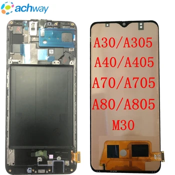 

For SAMSUNG GALAXY A30 A305 A40 A405 A50 A505 A70 A80 M30 LCD Display Touch Screen With Frame For samsung A805 A705 Display TFT