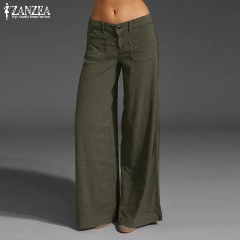 Pantalones De Pierna Ancha Elegantes Para Mujer Pantalones De
