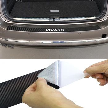 

Car Trunk Rear Bumper Carbon Fiber PU Leather Stickers for Opel Vivaro Rear Bumper Protector Guard Scratch Sticker Protection
