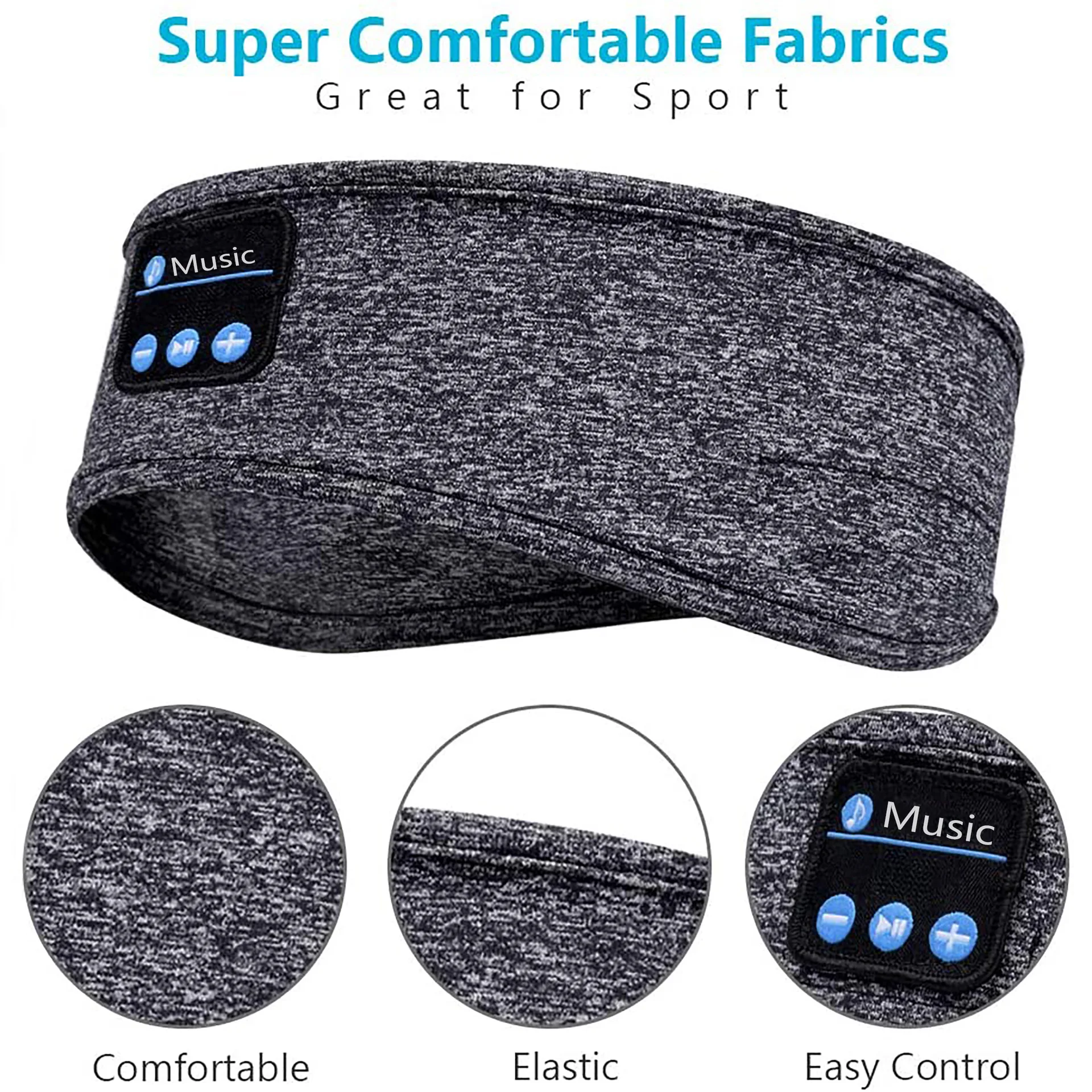 Knitting Music Headband Headset With Mic Wireless Bluetooth Earphone Headphone For Running Yoga Gym Sleep Sports Earpiece