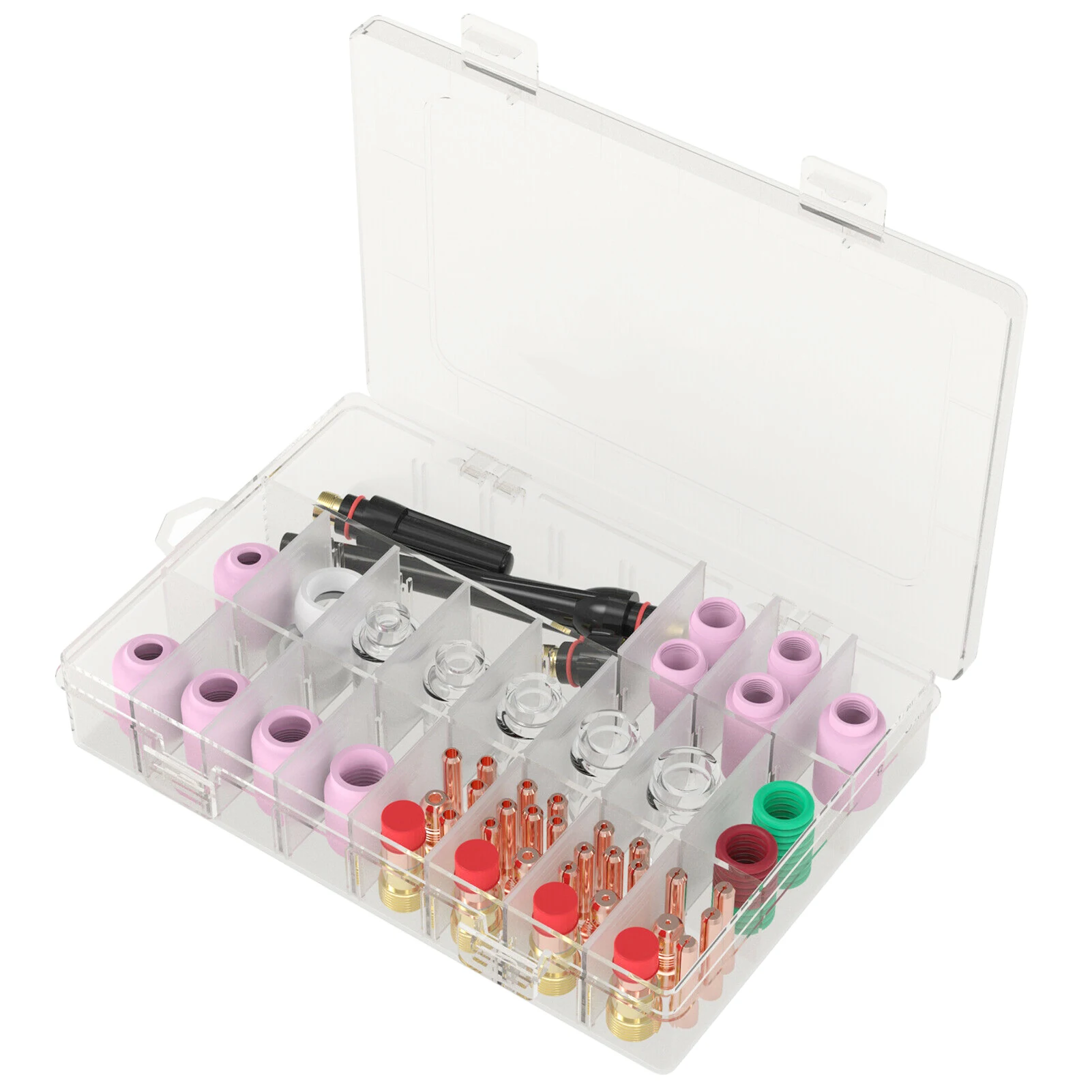 68PCS Tig Welding Accessories Kit Heat-Resistant Glass Cups Stubby Gases Lens Set Welding Kit for WP-17/18/26 2