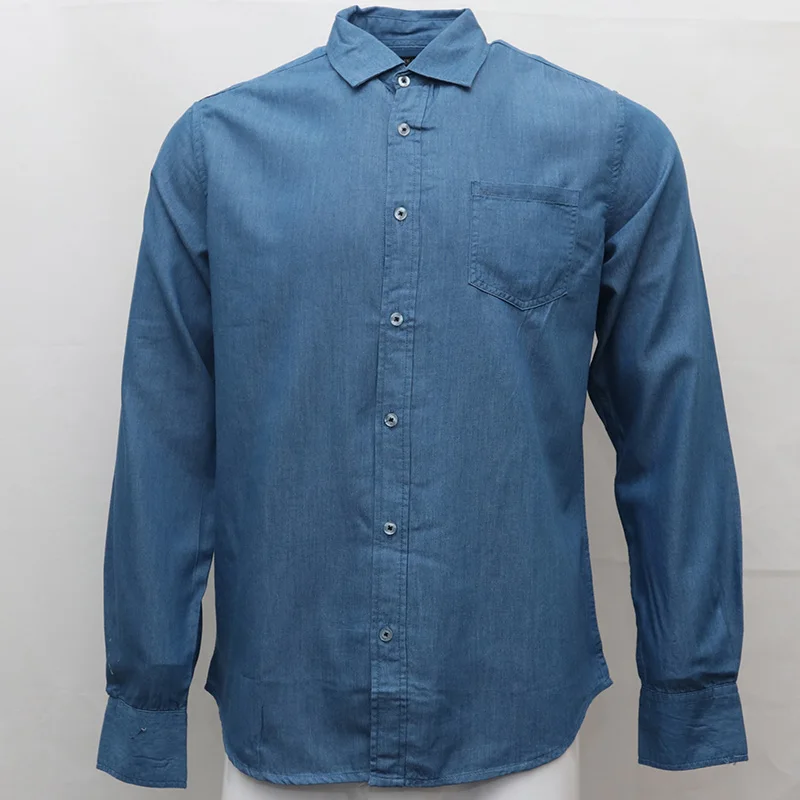 Мужские синие джинсы рубашка camisa masculina Для мужчин рубашки с длинным рукавом хлопок социальный hombre угадать сорочки мужские Для мужчин рубашки в полоску