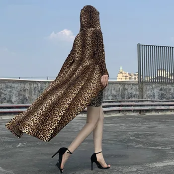 

Dulzura Women Maxi Long Trench Coat Leopard Hoodies Button Cardigan Streetwear 2019 Autumn Winter Festival Clothes Outwear
