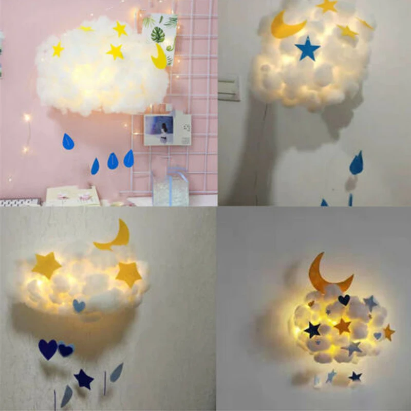 Cotton Cloud Shape LED Night Light - DIY Handmade Home Decor