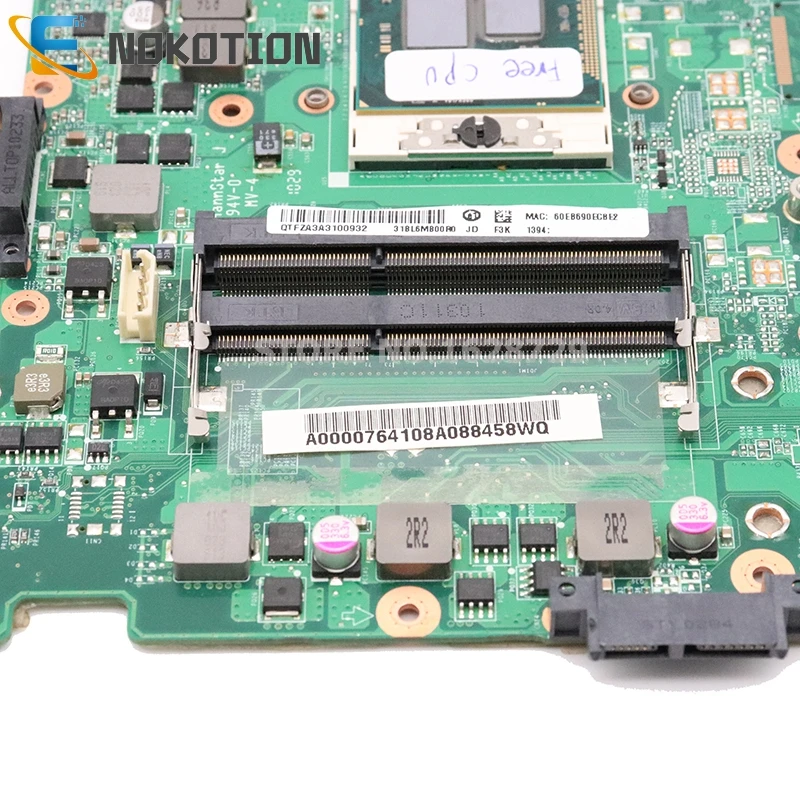 NOKOTION A000076410 DABL6DMB8F0 ПК материнская плата для Toshiba Satellite L655 материнская плата для ноутбука HM55 DDR3 работает бесплатно процессор
