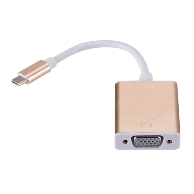 

FFYY-Video Cable Type-C To Vga Adapter Dock Hub Usb C 3.1 To Vga 1080P Hd Converter For Phone Chromebook Laptop Monitor