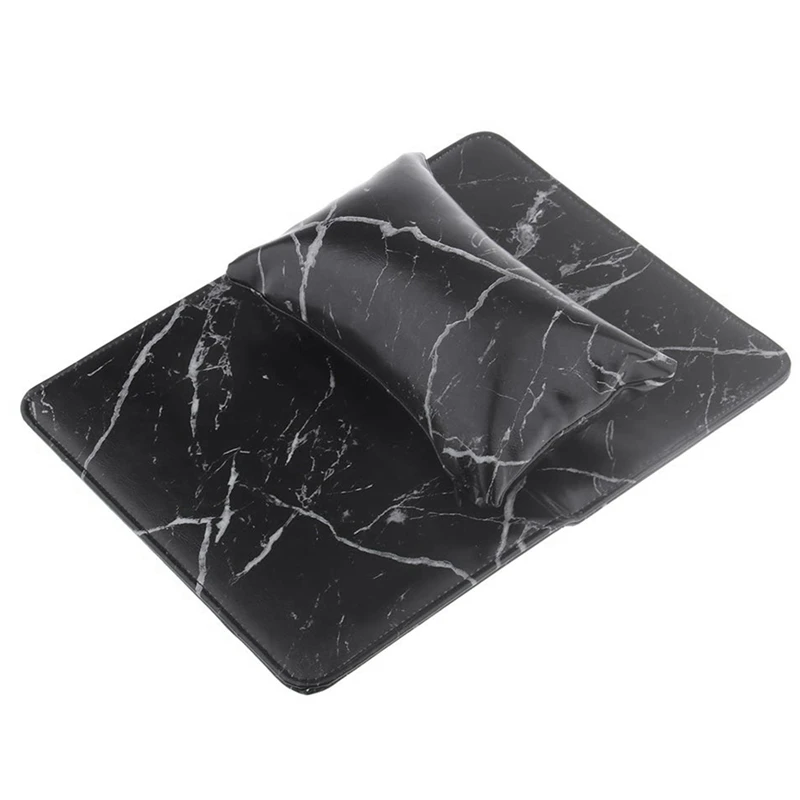 Black ABVP Waterproof Soft Hand Rest Cushion Pillow Nail Art Design Manicure Care Arm Holder Foldable Pad Treatment Tool - Color: Black