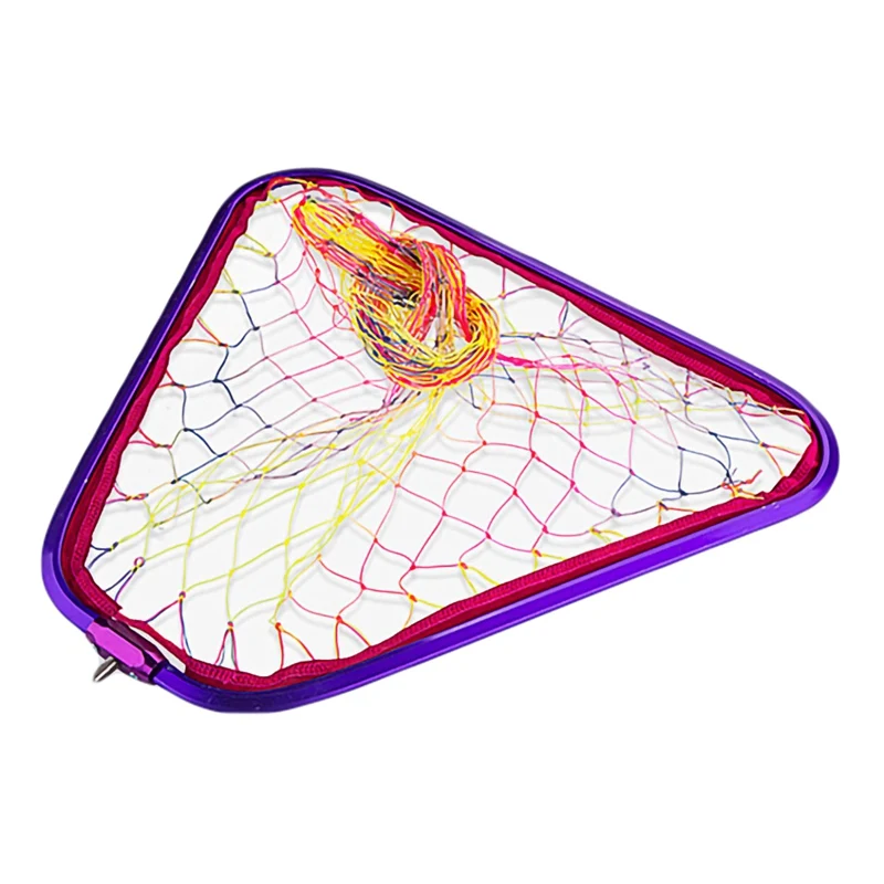 carp net head Fishing Mesh Head Round/Triangle Aluminum Alloy Frame Colorful Nylon Fishing Hand Landing Net Head Fishing Tackle - Цвет: carp net head