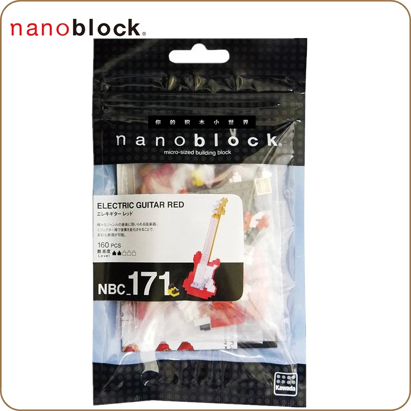 Новая электрическая гитара Nanoblock красная мини Коллекция серии NBC 171 160 штук