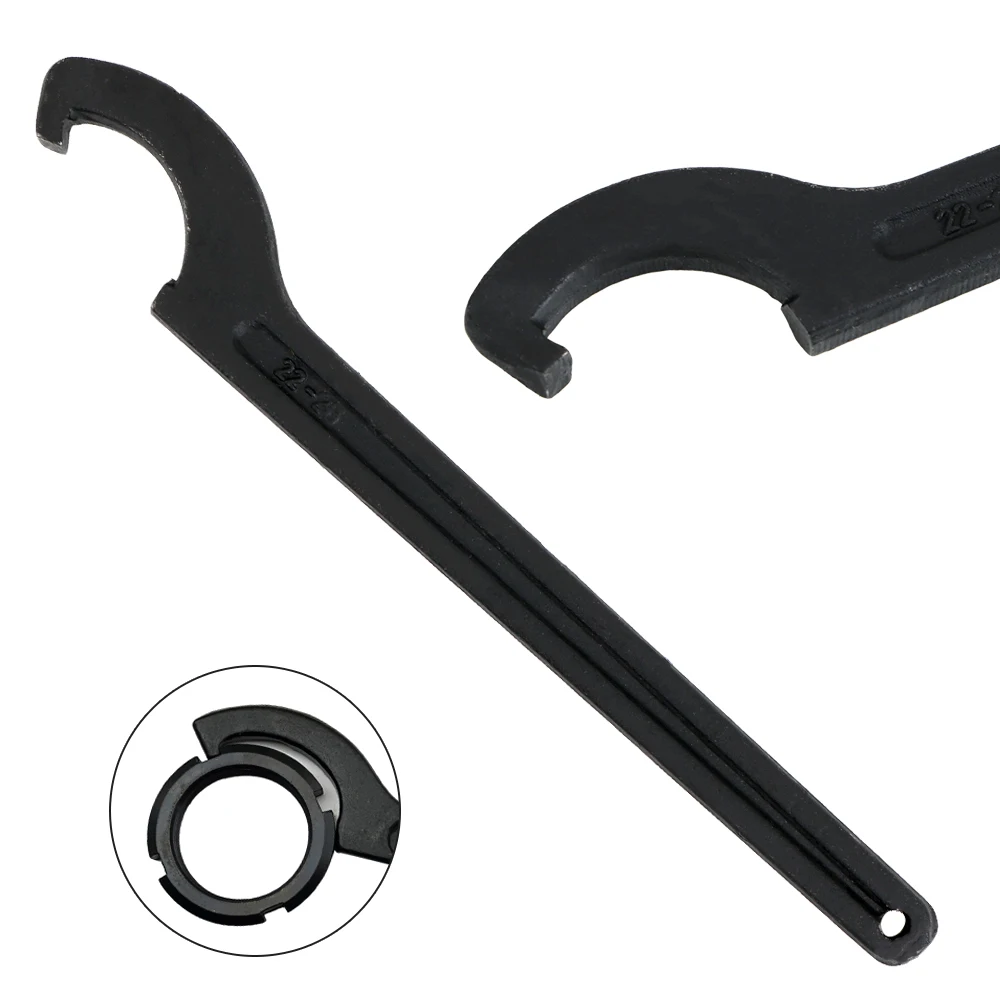 NICEYARD 22-26mm Adjust Motorcycle Bike Absorber Shock Wrench Stainless Steel Crescent Hook Head Round Nut Spanner Hand Tool