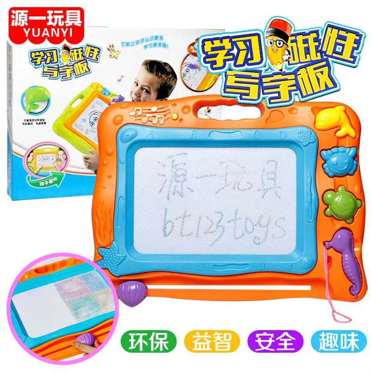 

Children'S Educational Toy Plastic Color Magnetic Drawing Board with Multi-Stamp Children Writing Board Toys