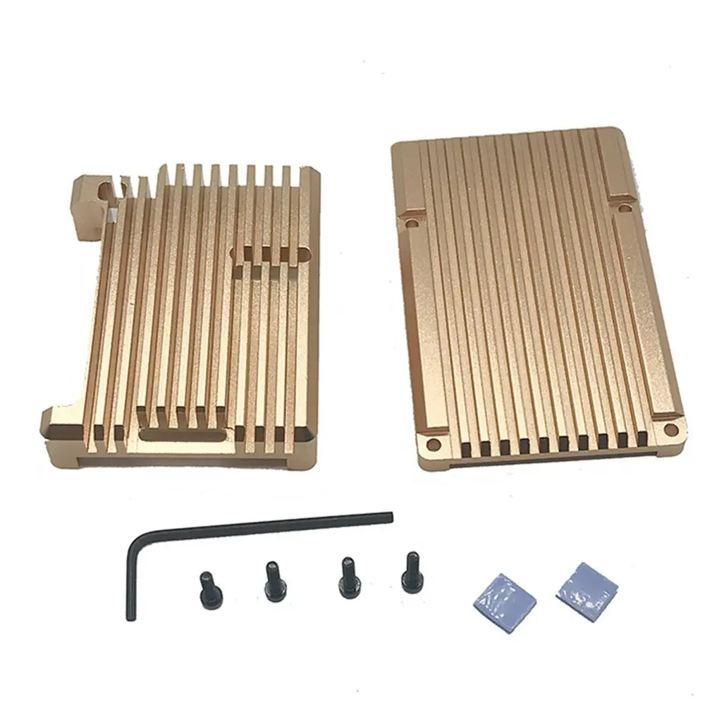 

For Raspberry Pi Raspberry Pi 4 Model B Aluminum Armor Shell Aluminum Case Gold Replacement Box Parts