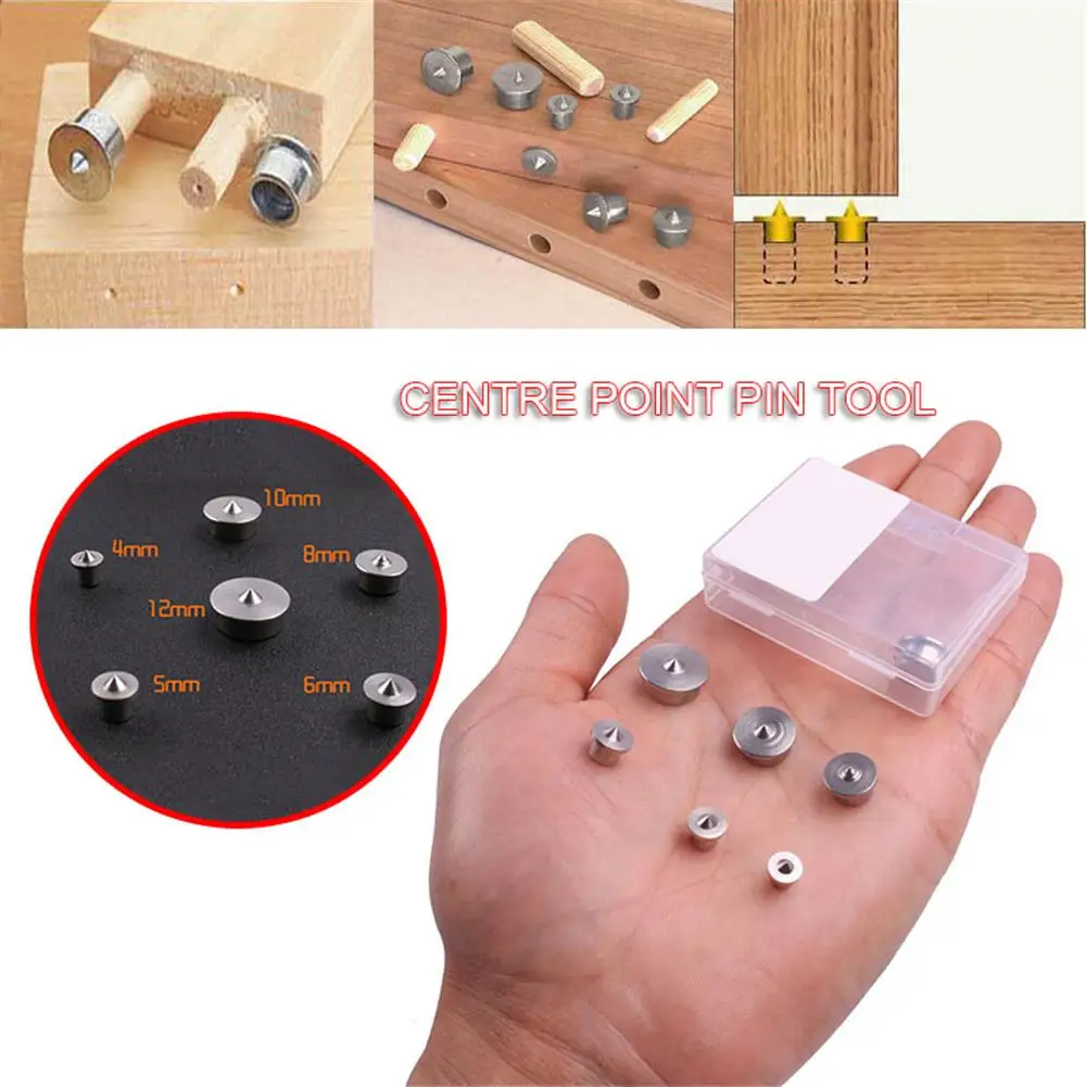 6Pcs Pin Locator Wood Drill 4-12mm Carpentry Locator Wood Dowel Center Punching Wood Power Accessories