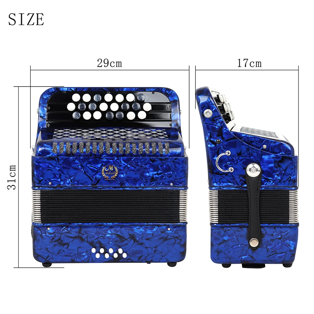 MMBAT 22鍵 8ベース バヤンアコーディオン レッド ケース付 MMBAT 22鍵