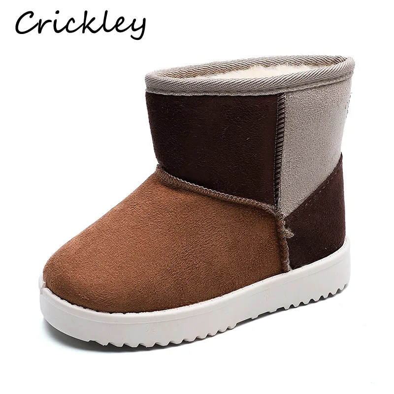 

Children Lovely Candy Color Suede Splicing Snow Boots for Boys Girls Thickening Fur Warm Non Slip Comfortable Winter Kids Boots