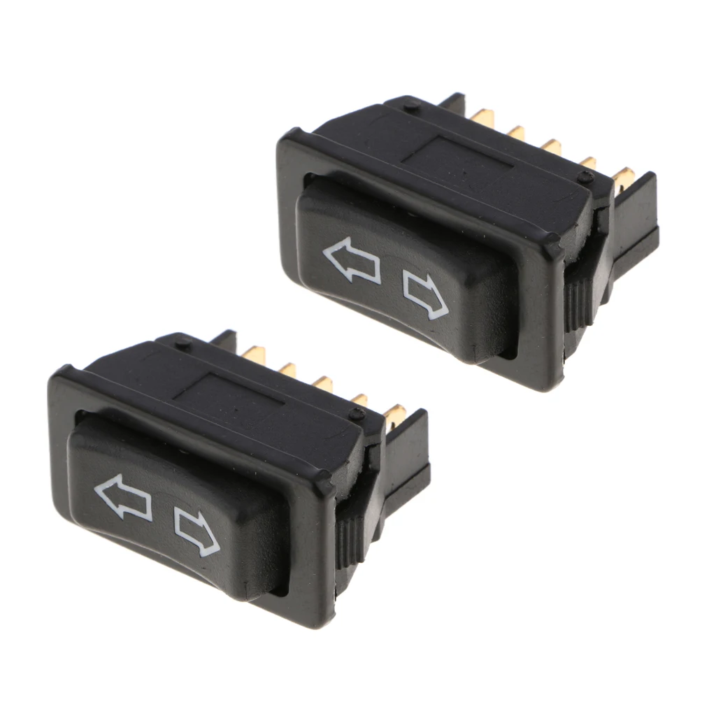 2pcs Car 2 Rows Electric Power Window Master Control Switch Green Led Light
