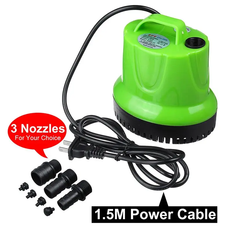 

High Lift 40/60/100W Ultra-Quiet Submersible Water Pump Filter Fish Pond Fountain Aquarium Tank with Adapter