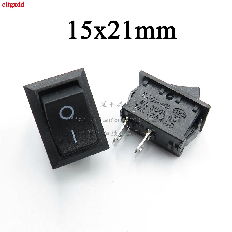 10 шт. 2-контактный Φ 6a-10a выключатель баланса v 110v 250 15*21 мм черные клавишные