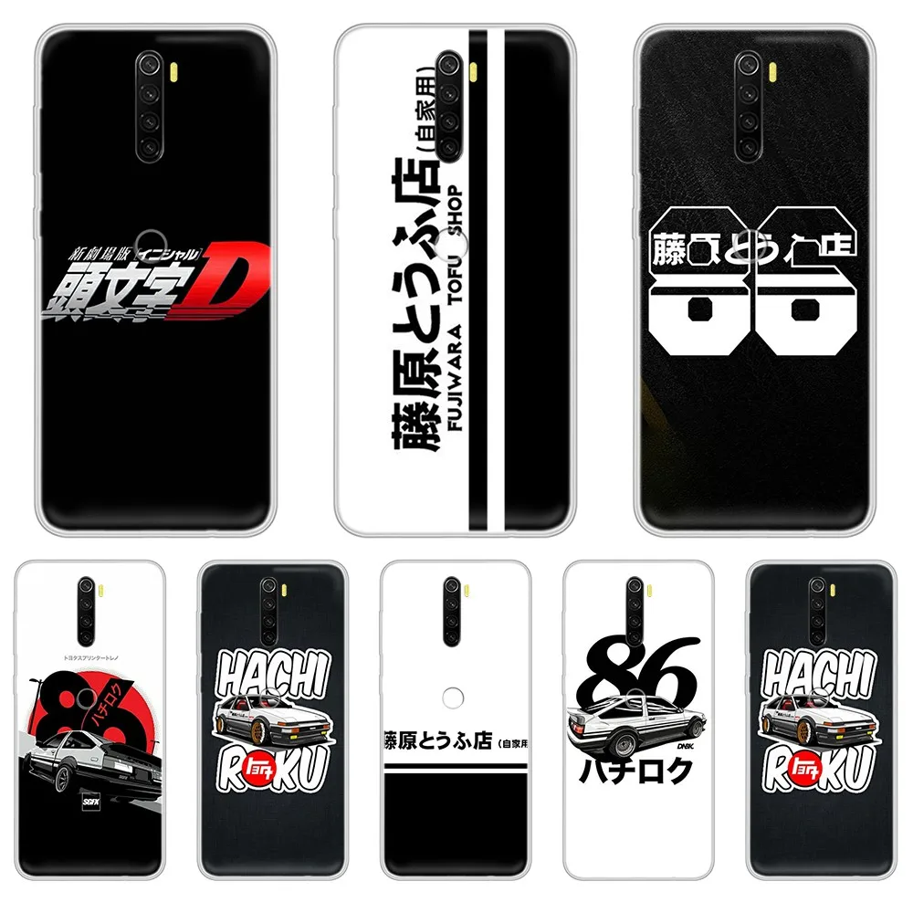 

Initial D Tau man chi D soft 3D back hoesjes Transparent Phone Case cover For XIAOMI Redmi Note 3 4 5 6 7 8 9 9s Pro max 8T 4X