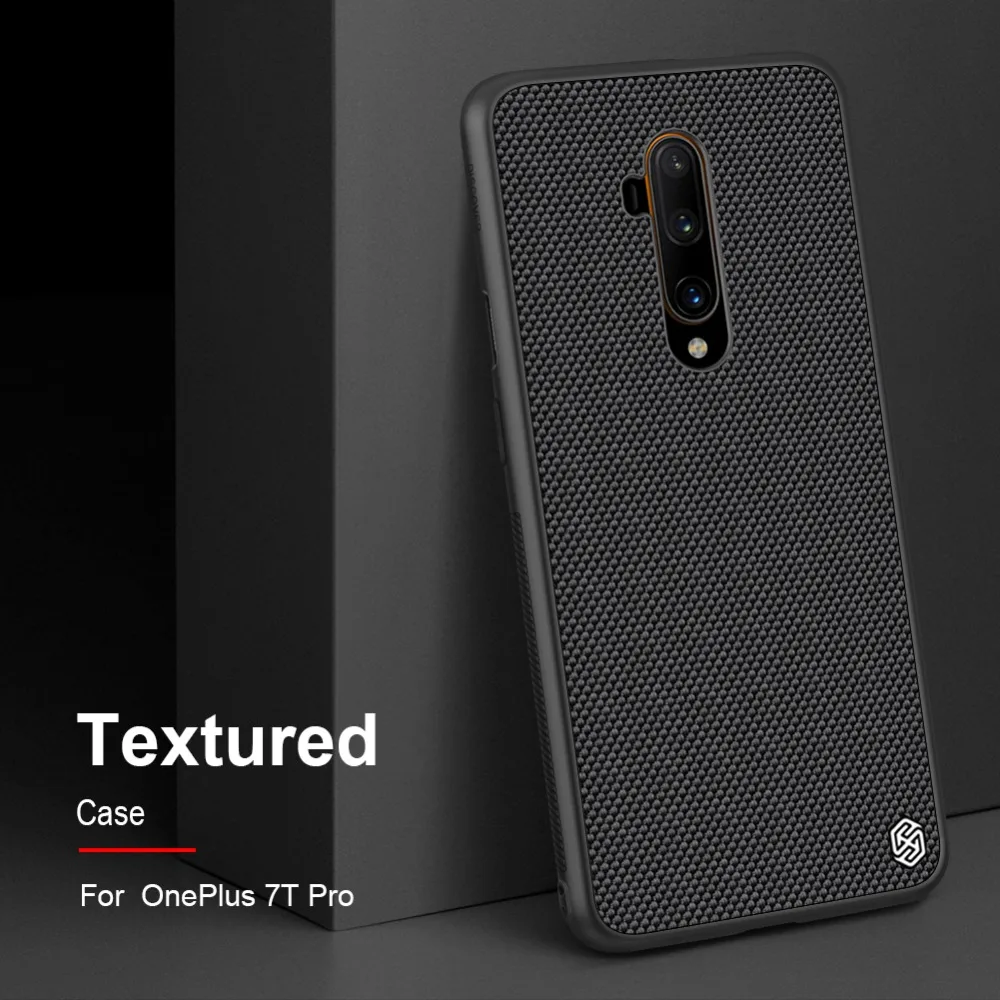 Для Oneplus 7T Pro чехол Nillkin 3D текстурированная нейлоновая задняя крышка Мягкий сенсорный край деловой чехол для телефона для Oneplus 7T Pro Жесткий чехол для ПК