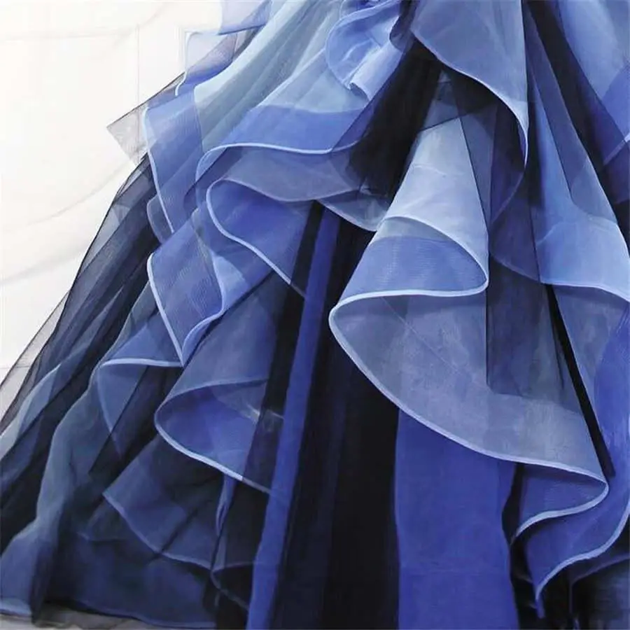 Бальные платья quinceanera Королевское Голубое Кружевное с аппликацией оборками без бретелек бальное платье Tieres Tulle Sweep Train Customer Design Homecoming