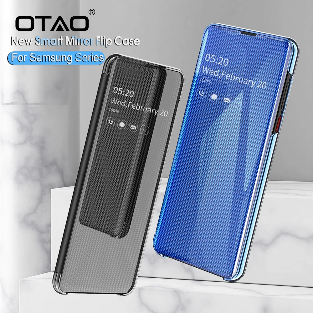 

OTAO Upgraded Smart Mirror View Case For Huawei P30 Pro Mate 20 Lite Flip Stand Full Cover Case For Huawei P Smart P20 P10 Coque