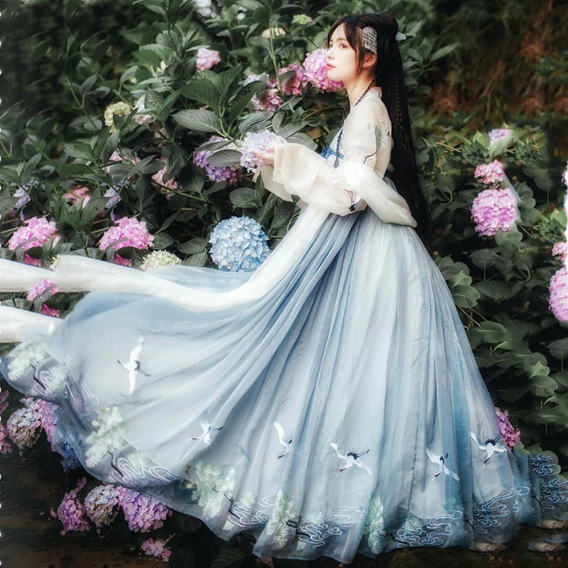 Hanfu костюм для китайских танцев, традиционный Древний китайский костюм для женщин, народное платье, праздничная одежда для выступлений - Цвет: Style 4