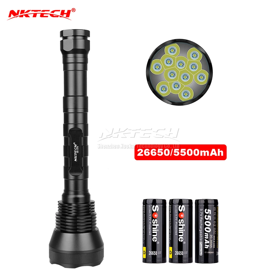 3x 26650 5500mAh NKTECH DF-T2 Фонарик Мощный Дайвинг Фонарик archon Охота Прожектор перезаряжаемый фонарь led cree xml l2 xm-l2 - Испускаемый цвет: 3x 26650 5500mAh