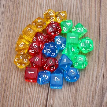 

7Pcs Gem Transparent Dice RPG Games Party KTV For Families Kids Adults
